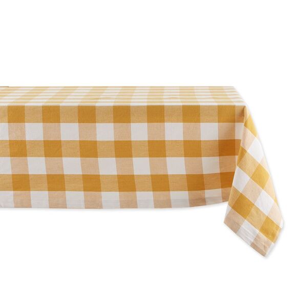 Honey Gold Buffalo Check Tablecloth 60x104" - Picture 1 of 3
